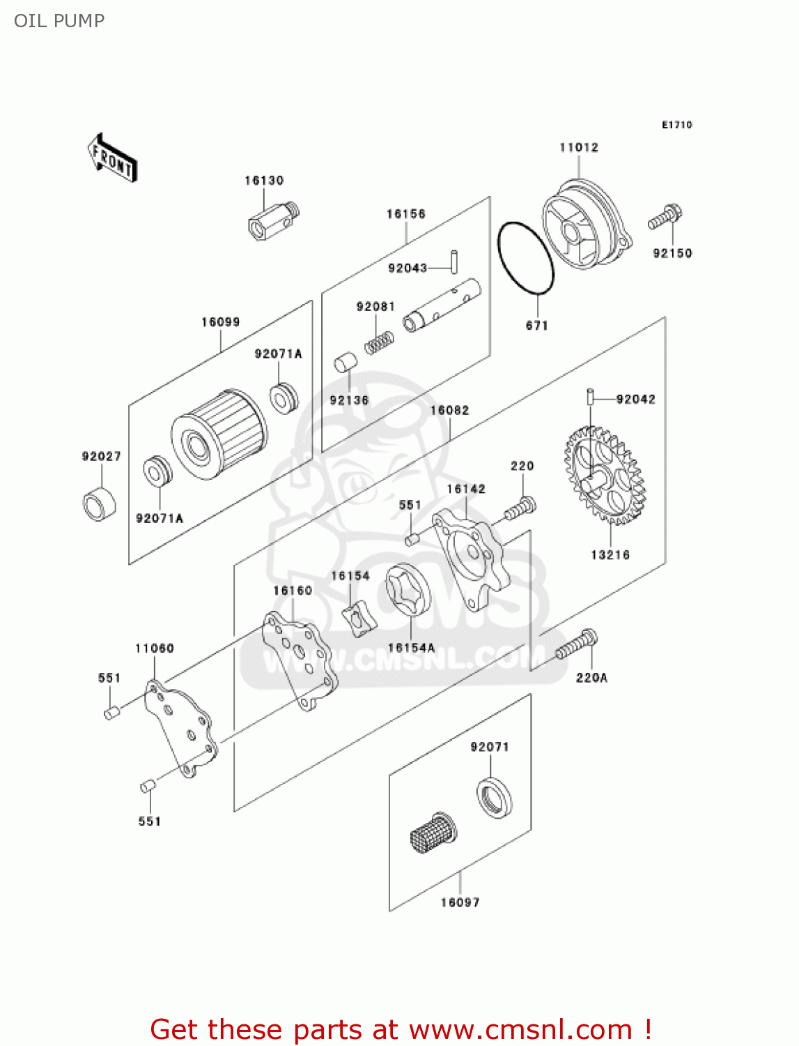 OIL PUMP KL650A17 KLR650 2003 USA CALIFORNIA CANADA