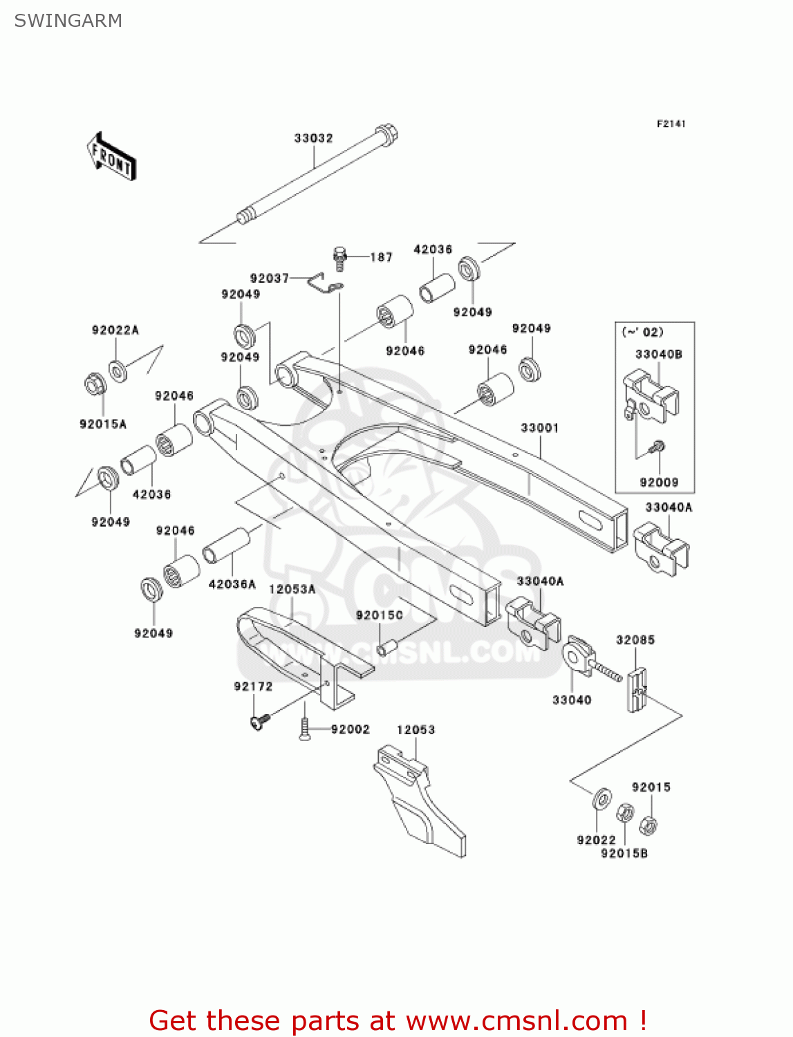 SWINGARM KL650A17 KLR650 2003 USA CALIFORNIA CANADA