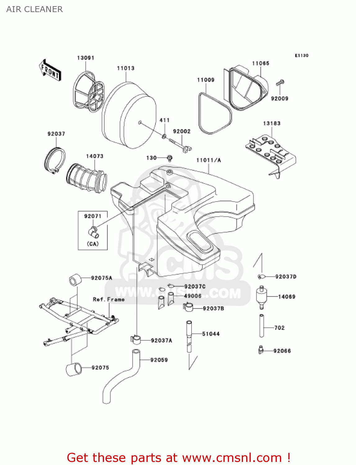AIR CLEANER KL650A17 KLR650 2003 USA CALIFORNIA CANADA