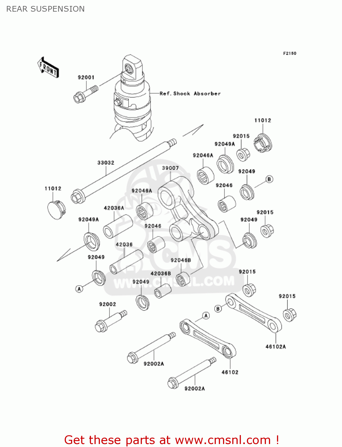 REAR SUSPENSION KL650A17 KLR650 2003 USA CALIFORNIA CANADA