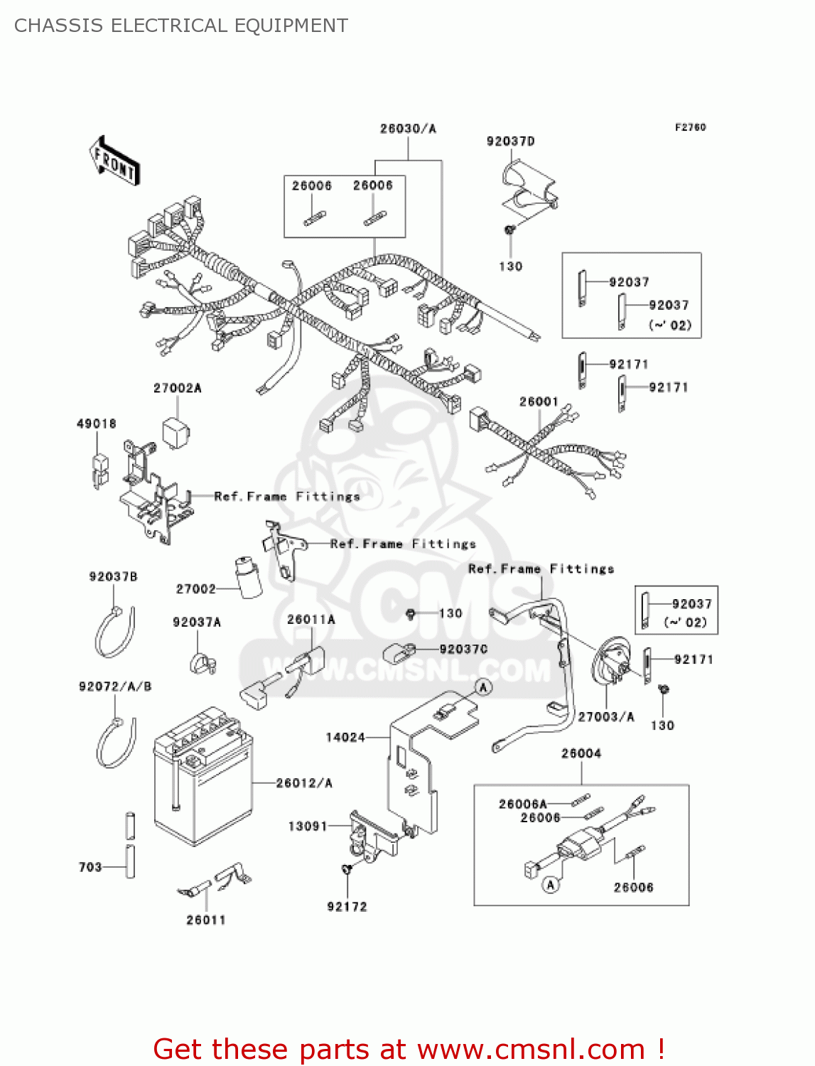 CHASSIS ELECTRICAL EQUIPMENT KL650A17 KLR650 2003 USA CALIFORNIA CANADA