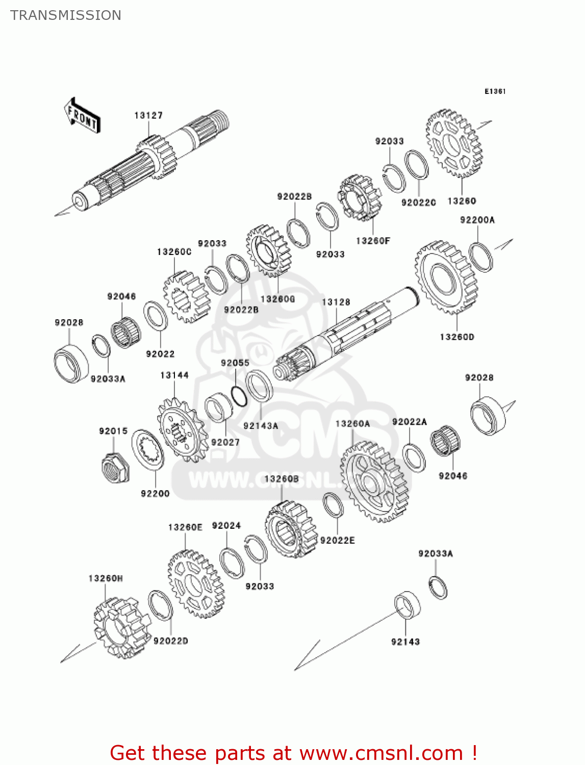 TRANSMISSION KL650A17 KLR650 2003 USA CALIFORNIA CANADA
