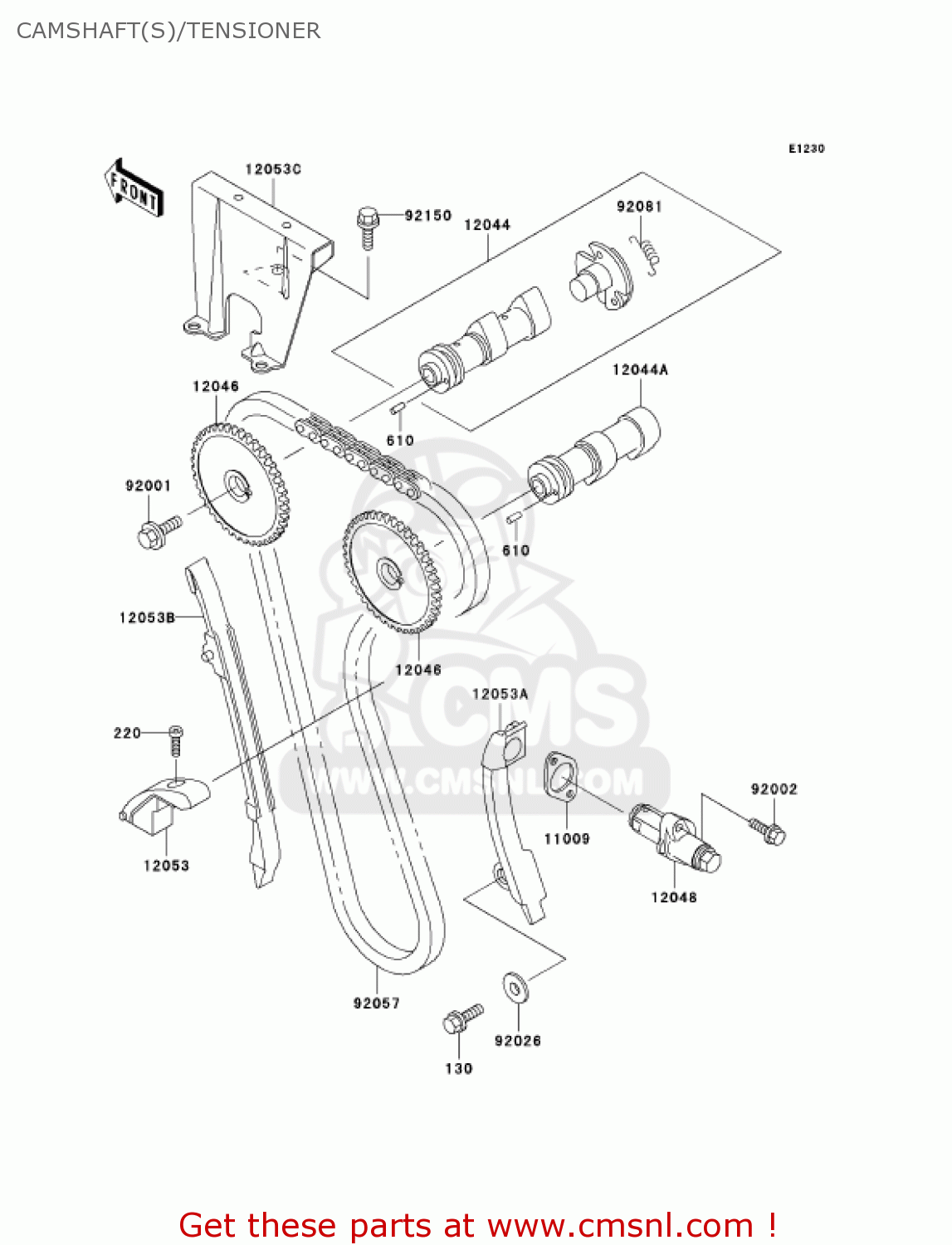 CAMSHAFT(S)/TENSIONER KL650A17 KLR650 2003 USA CALIFORNIA CANADA