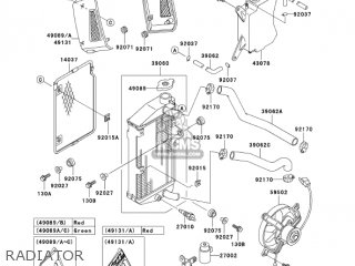 RADIATOR - KL650A17 KLR650 2003 USA CALIFORNIA CANADA