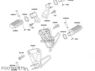 FOOTRESTS - KL650A17 KLR650 2003 USA CALIFORNIA CANADA