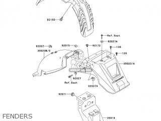 FENDERS - KL650A17 KLR650 2003 USA CALIFORNIA CANADA