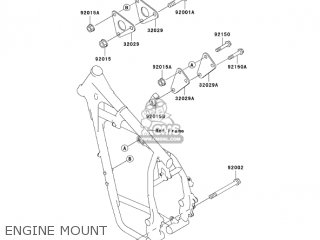 ENGINE MOUNT - KL650A17 KLR650 2003 USA CALIFORNIA CANADA