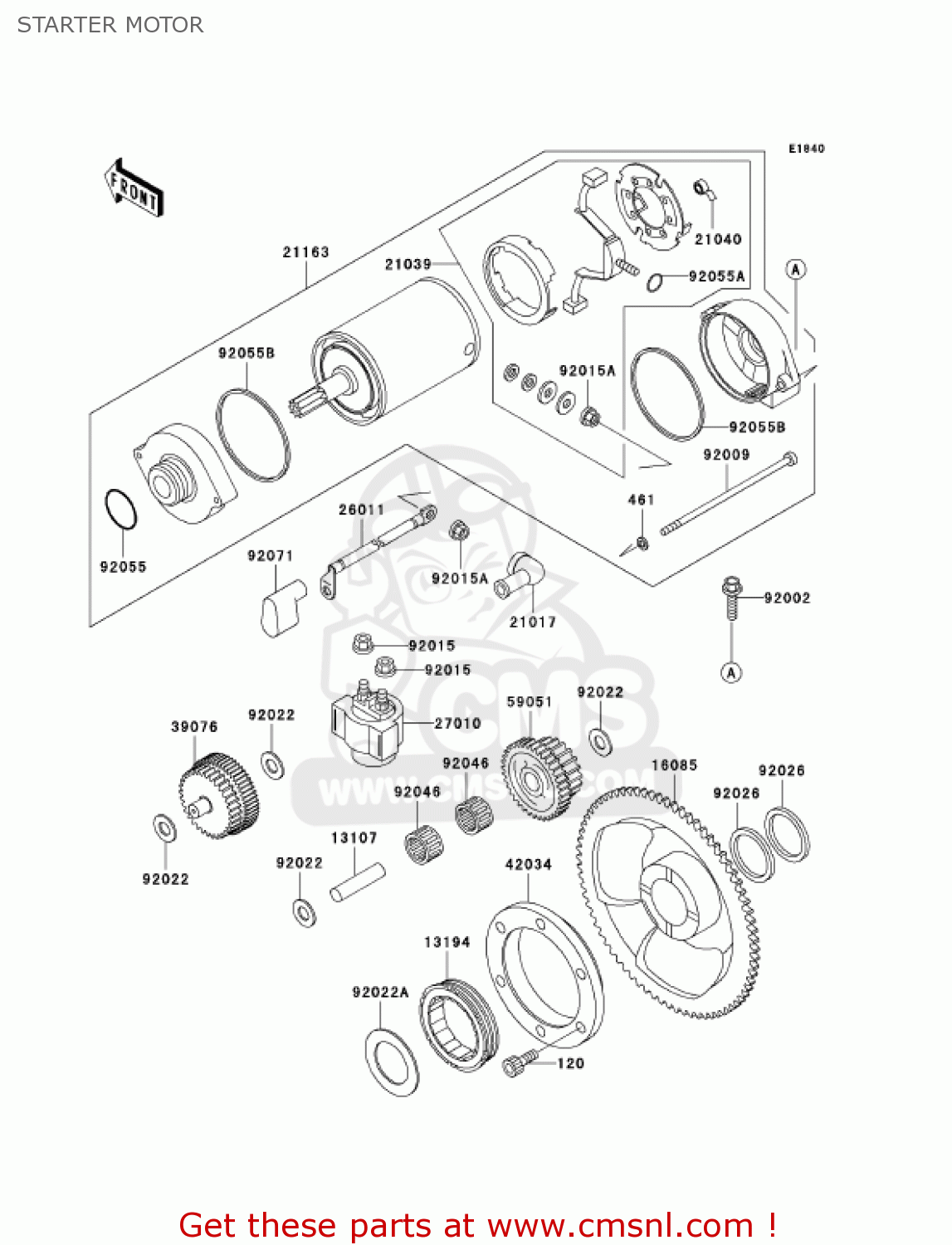 STARTER MOTOR KL650A18 KLR650 2004 USA CALIFORNIA CANADA