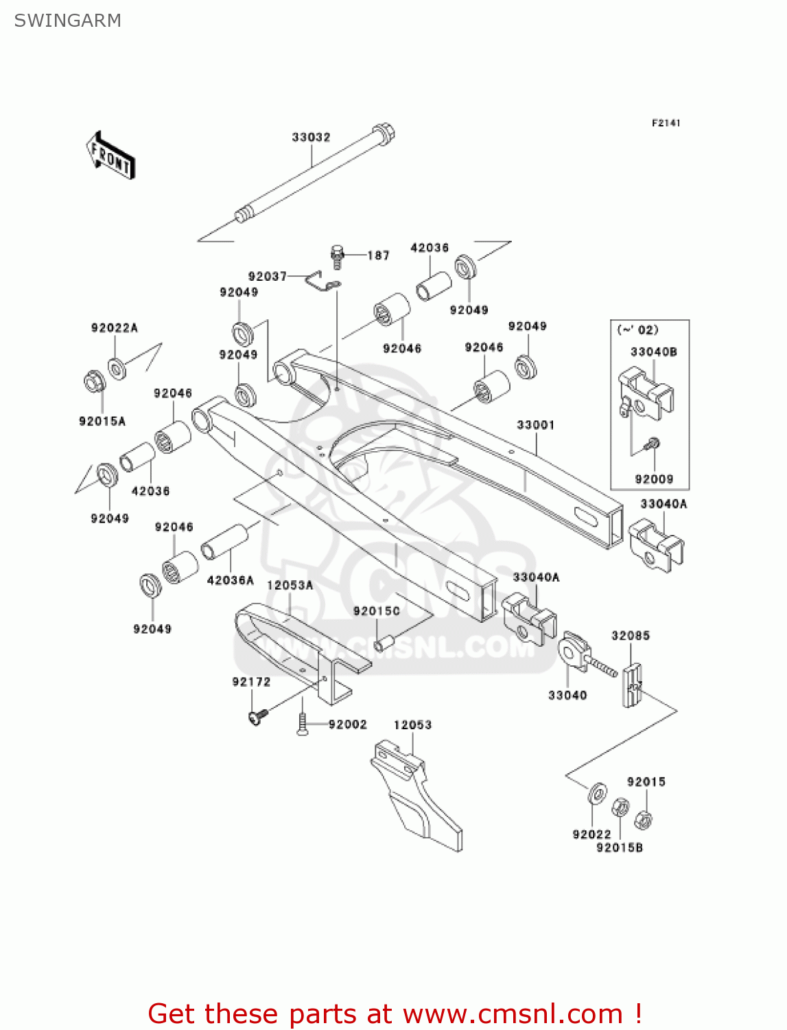 SWINGARM KL650A18 KLR650 2004 USA CALIFORNIA CANADA