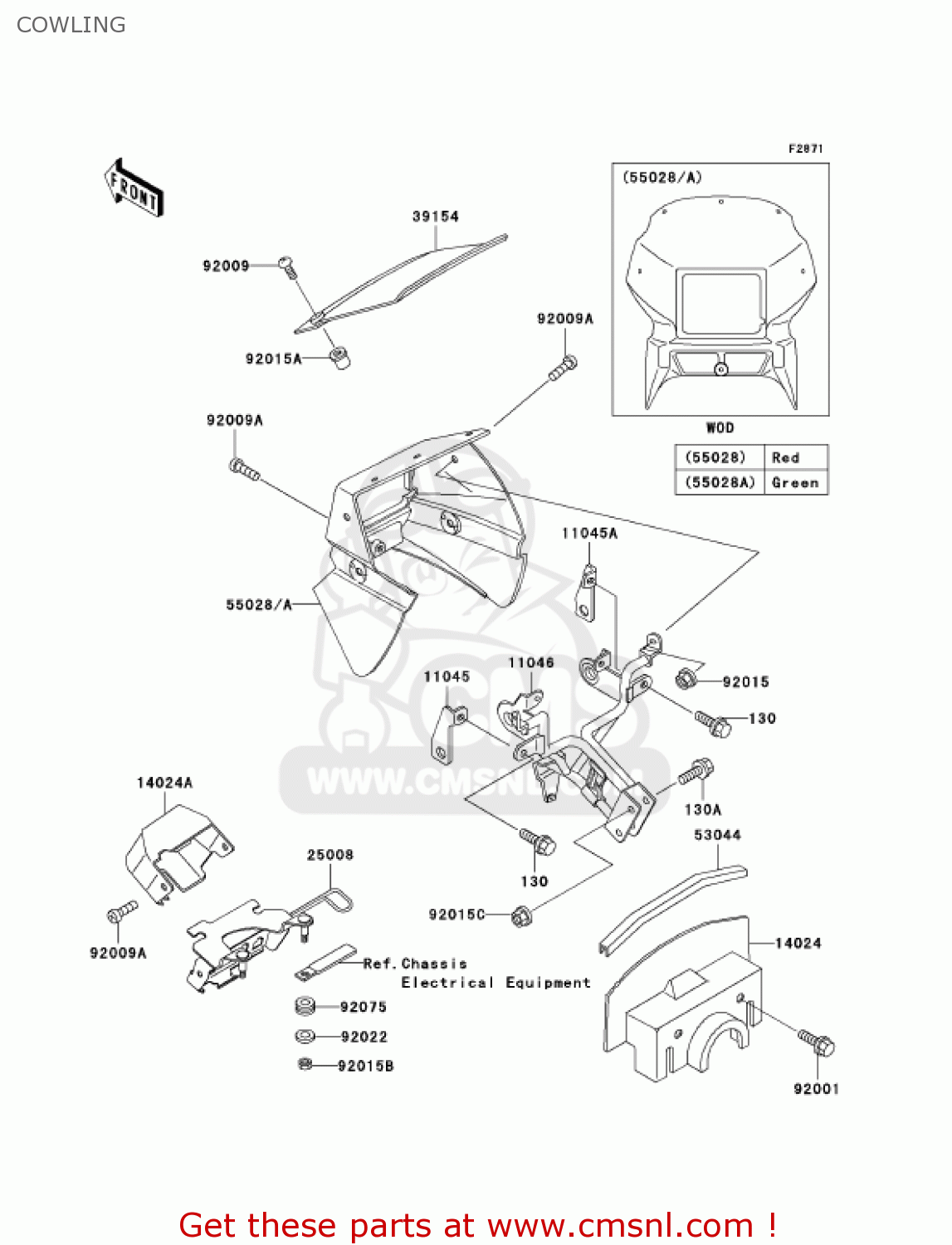 COWLING KL650A18 KLR650 2004 USA CALIFORNIA CANADA