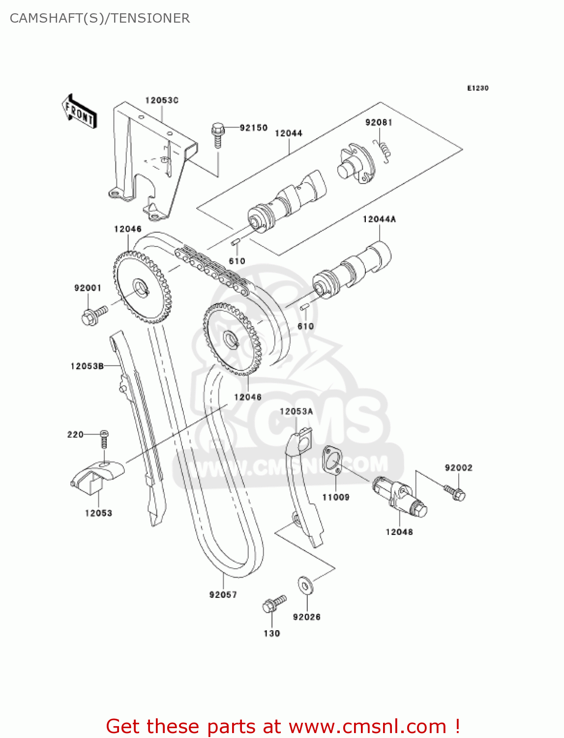 CAMSHAFT(S)/TENSIONER KL650A18 KLR650 2004 USA CALIFORNIA CANADA