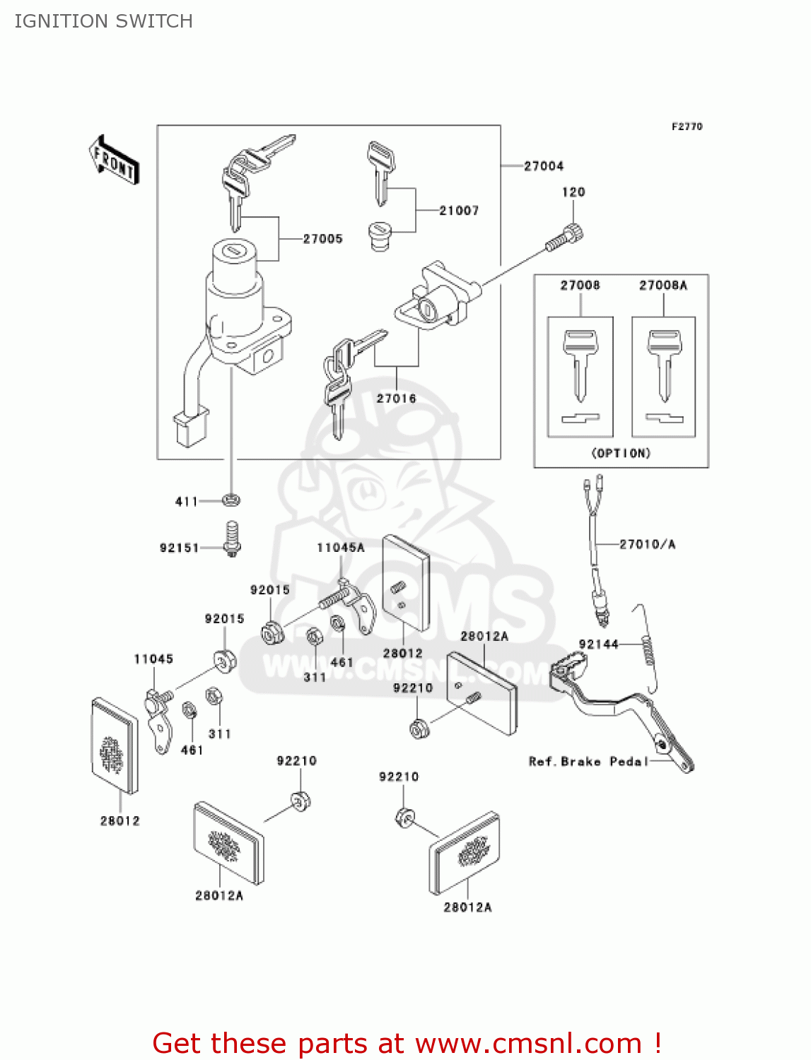IGNITION SWITCH KL650A18 KLR650 2004 USA CALIFORNIA CANADA