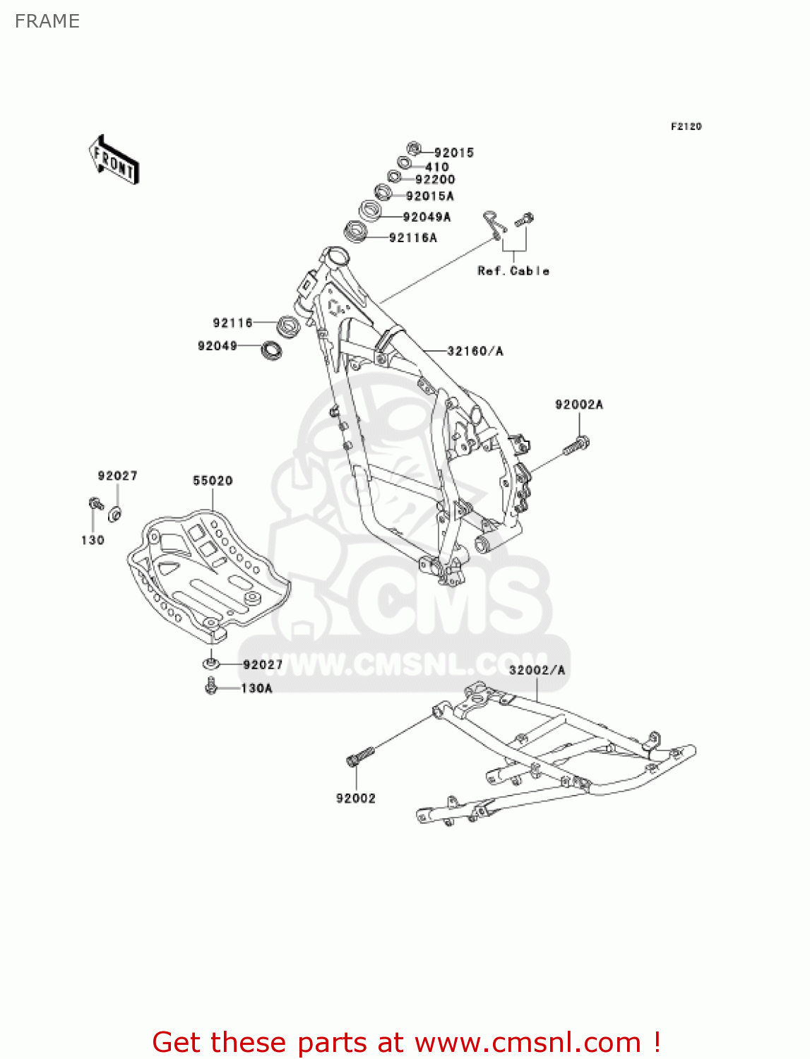 FRAME KL650A18 KLR650 2004 USA CALIFORNIA CANADA