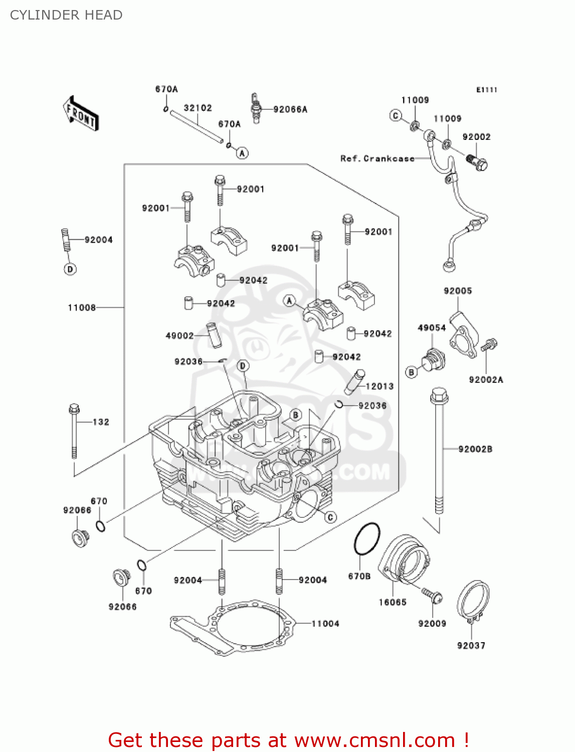 CYLINDER HEAD KL650A18 KLR650 2004 USA CALIFORNIA CANADA