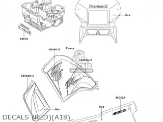 DECALS (RED)(A18) - KL650A18 KLR650 2004 USA CALIFORNIA CANADA