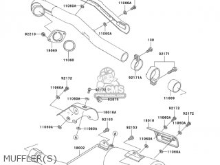 MUFFLER(S) - KL650A18 KLR650 2004 USA CALIFORNIA CANADA