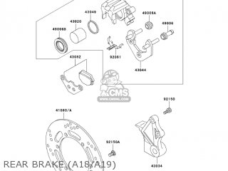 REAR BRAKE (A18/A19) - KL650A18 KLR650 2004 USA CALIFORNIA CANADA