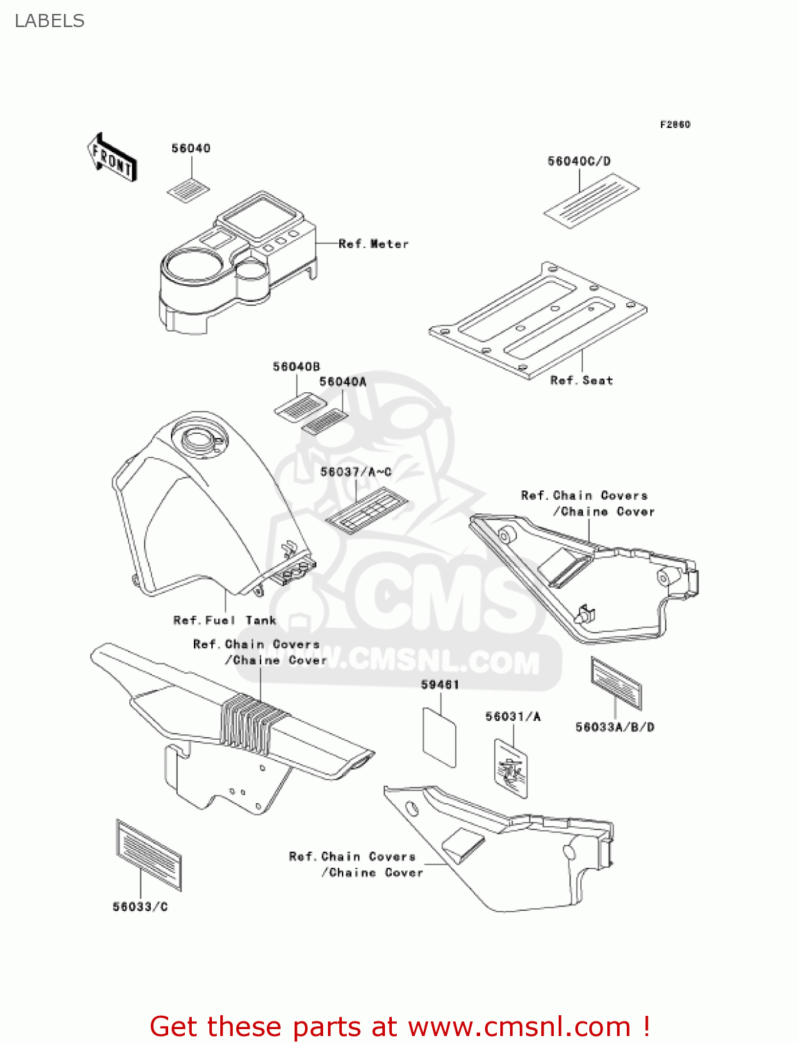 LABELS KL650A19 KLR650 2005 USA CALIFORNIA CANADA