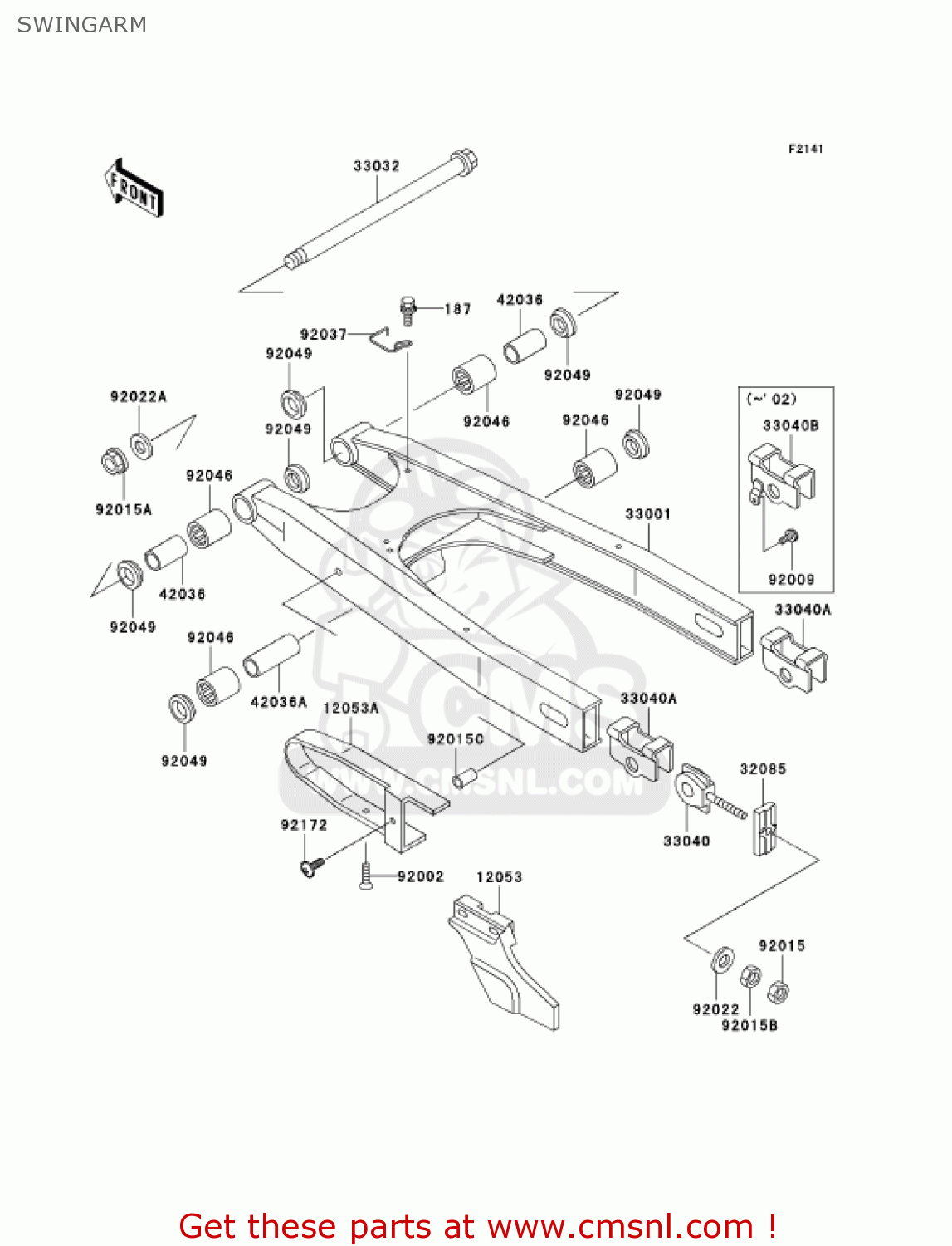 SWINGARM KL650A19 KLR650 2005 USA CALIFORNIA CANADA