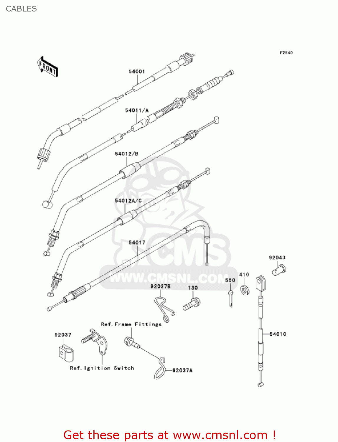 CABLES KL650A19 KLR650 2005 USA CALIFORNIA CANADA
