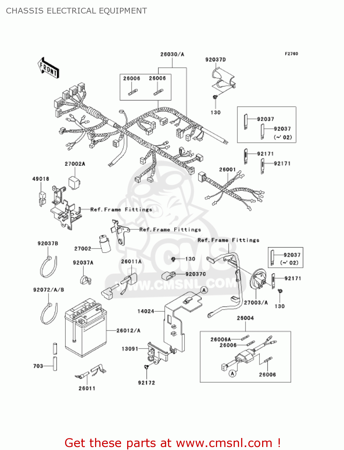 CHASSIS ELECTRICAL EQUIPMENT KL650A19 KLR650 2005 USA CALIFORNIA CANADA