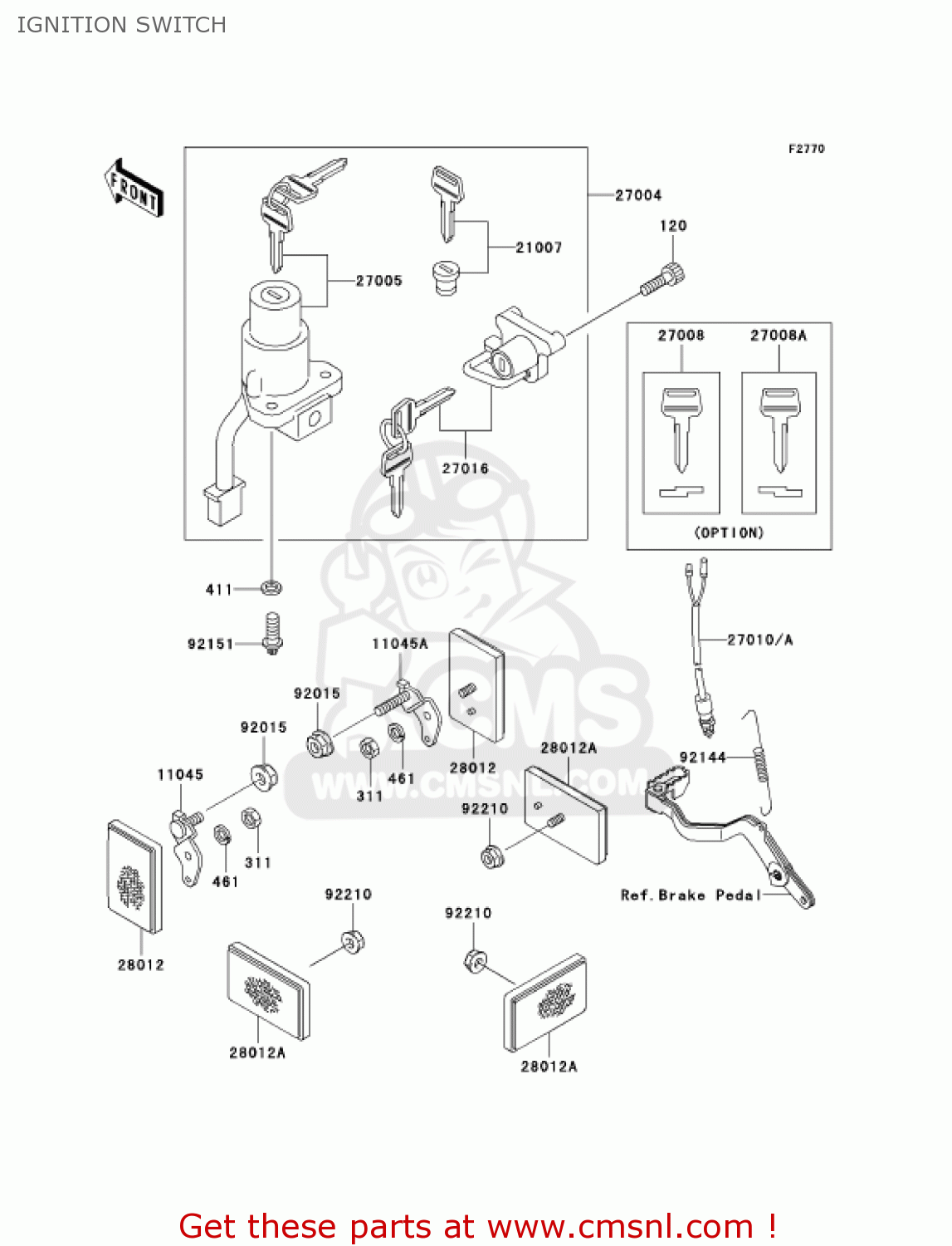 IGNITION SWITCH KL650A19 KLR650 2005 USA CALIFORNIA CANADA