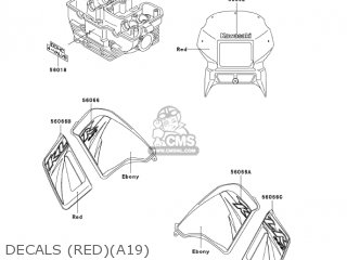 DECALS (RED)(A19) - KL650A19 KLR650 2005 USA CALIFORNIA CANADA