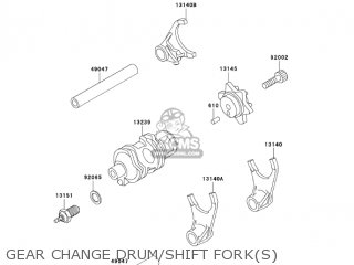 GEAR CHANGE DRUM/SHIFT FORK(S) - KL650A19 KLR650 2005 USA CALIFORNIA CANADA