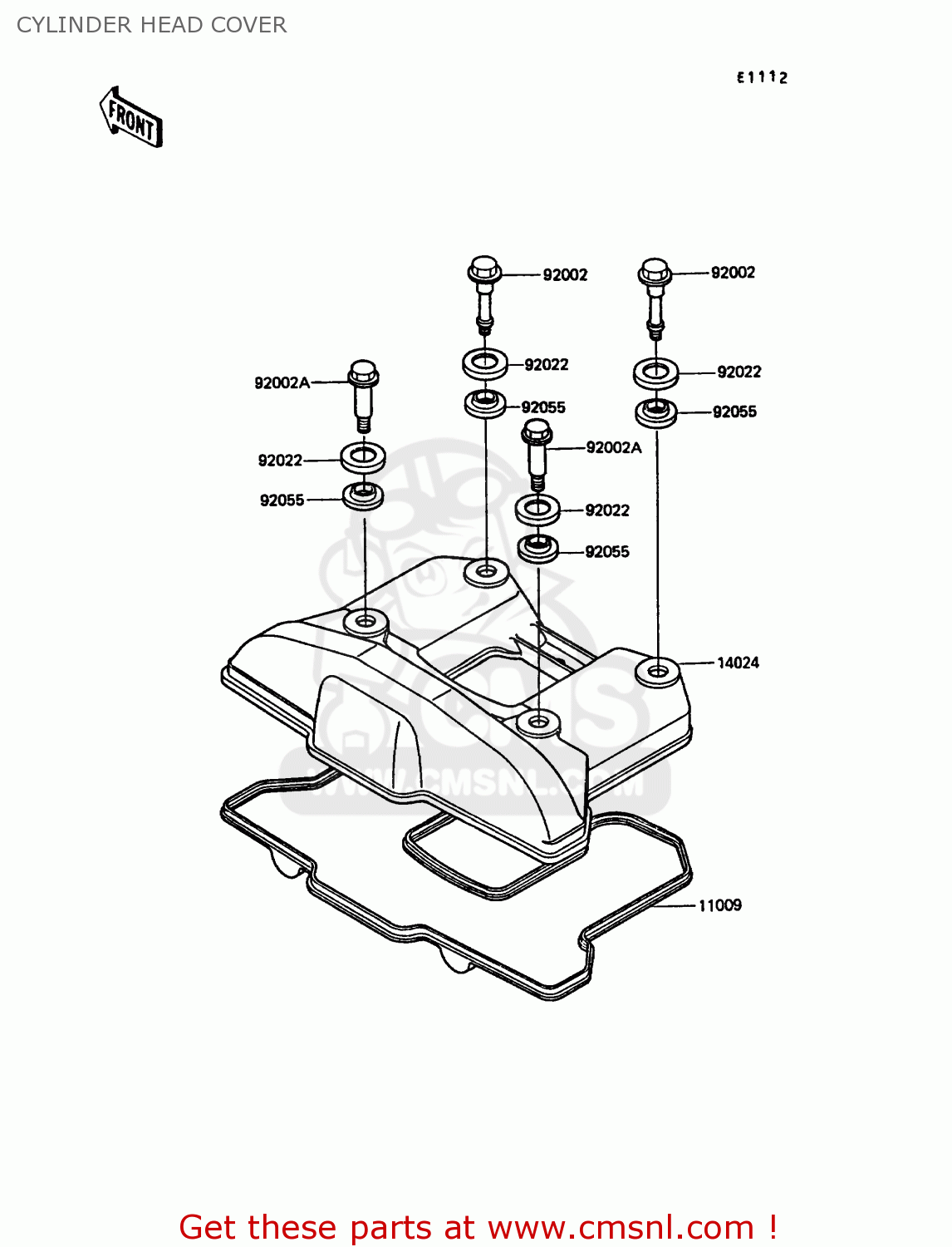 CYLINDER HEAD COVER KL650A2 KLR650 1988 EUROPE UK FR AR FG GR IT NR SD SP ST