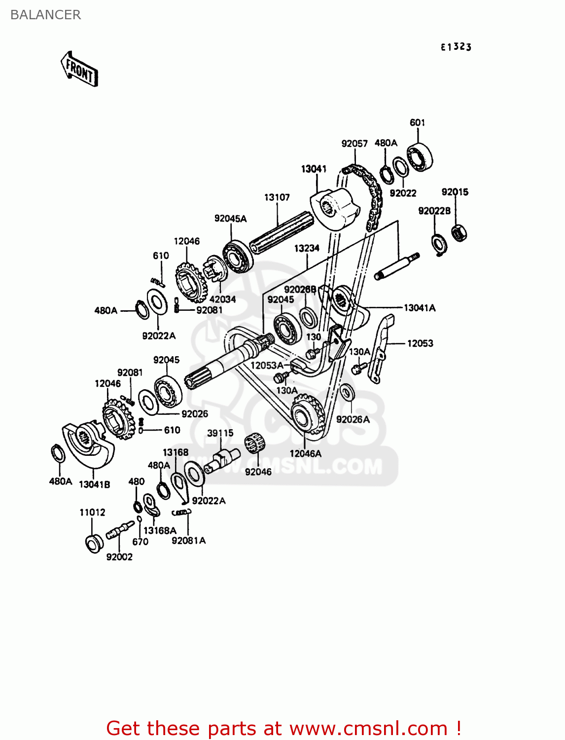 BALANCER KL650A2 KLR650 1988 EUROPE UK FR AR FG GR IT NR SD SP ST