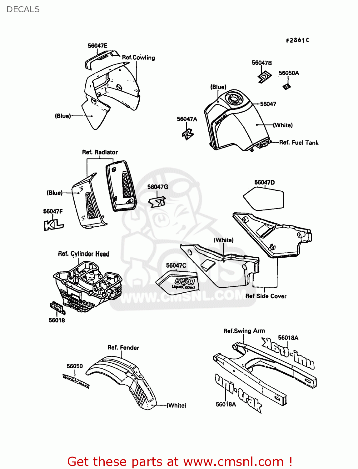 DECALS KL650A2 KLR650 1988 EUROPE UK FR AR FG GR IT NR SD SP ST