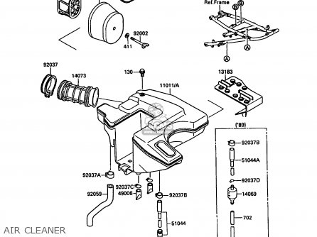 AIR CLEANER - KL650A2 KLR650 1988 EUROPE UK FR AR FG GR IT NR SD SP ST
