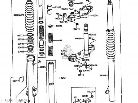 FRONT FORK - KL650A2 KLR650 1988 EUROPE UK FR AR FG GR IT NR SD SP ST
