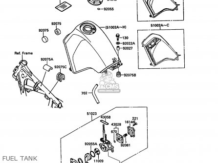 FUEL TANK - KL650A2 KLR650 1988 EUROPE UK FR AR FG GR IT NR SD SP ST