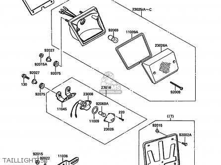 TAILLIGHT(S) - KL650A2 KLR650 1988 EUROPE UK FR AR FG GR IT NR SD SP ST
