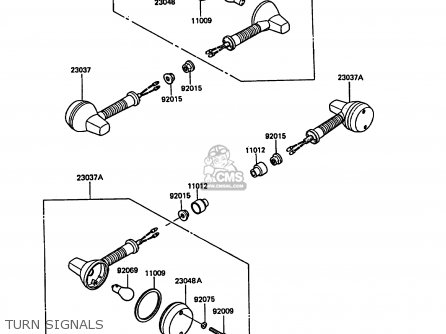 TURN SIGNALS - KL650A2 KLR650 1988 EUROPE UK FR AR FG GR IT NR SD SP ST