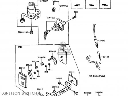 IGNITION SWITCH - KL650A2 KLR650 1988 EUROPE UK FR AR FG GR IT NR SD SP ST