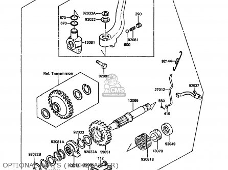 OPTIONAL PARTS (KICKSTARTER) - KL650A2 KLR650 1988 EUROPE UK FR AR FG GR IT NR SD SP ST
