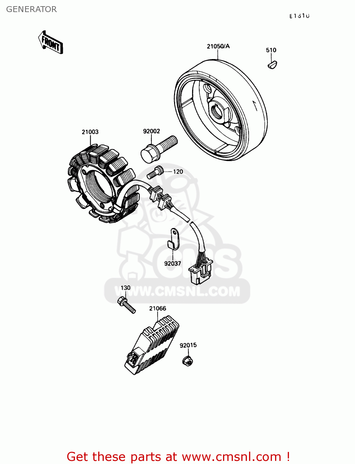 GENERATOR KL650A2 KLR650 1988 USA CALIFORNIA CANADA