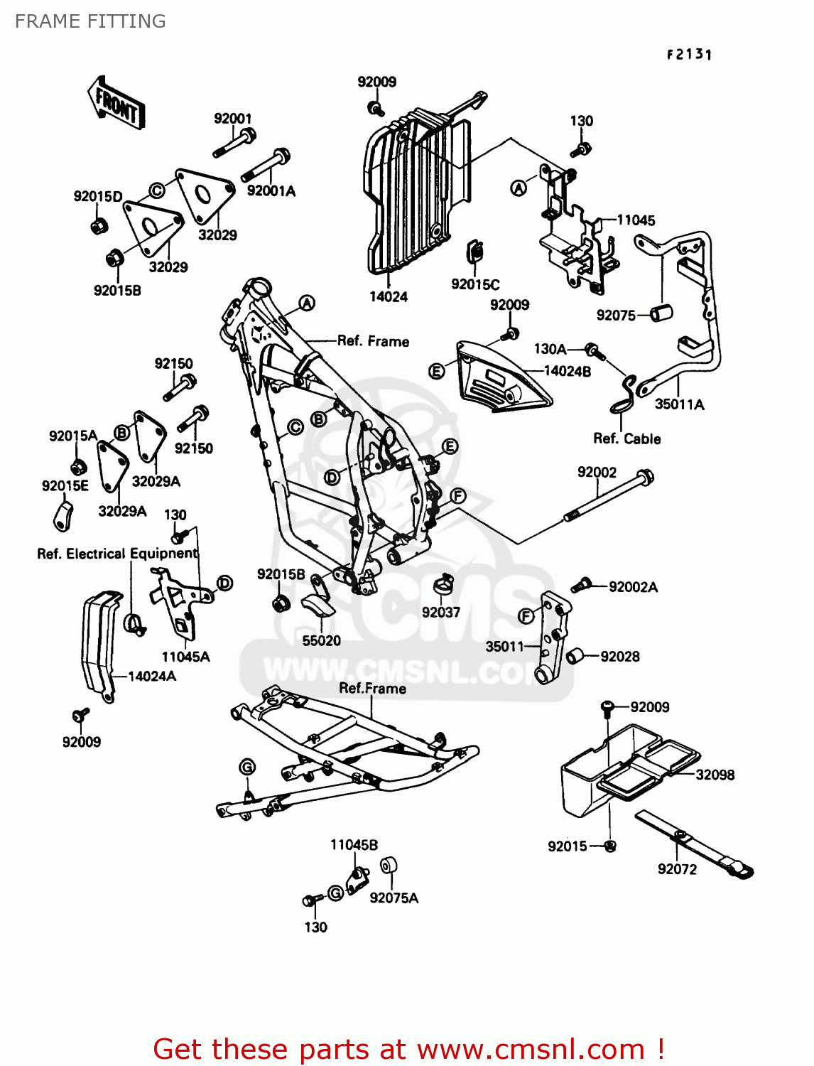 FRAME FITTING KL650A2 KLR650 1988 USA CALIFORNIA CANADA