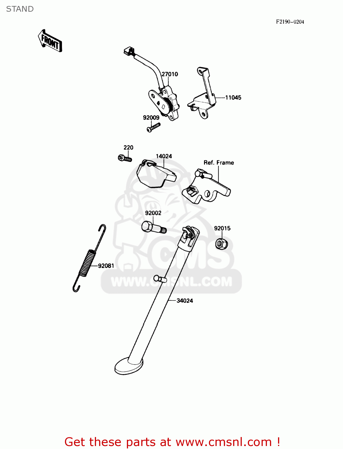 STAND KL650A2 KLR650 1988 USA CALIFORNIA CANADA