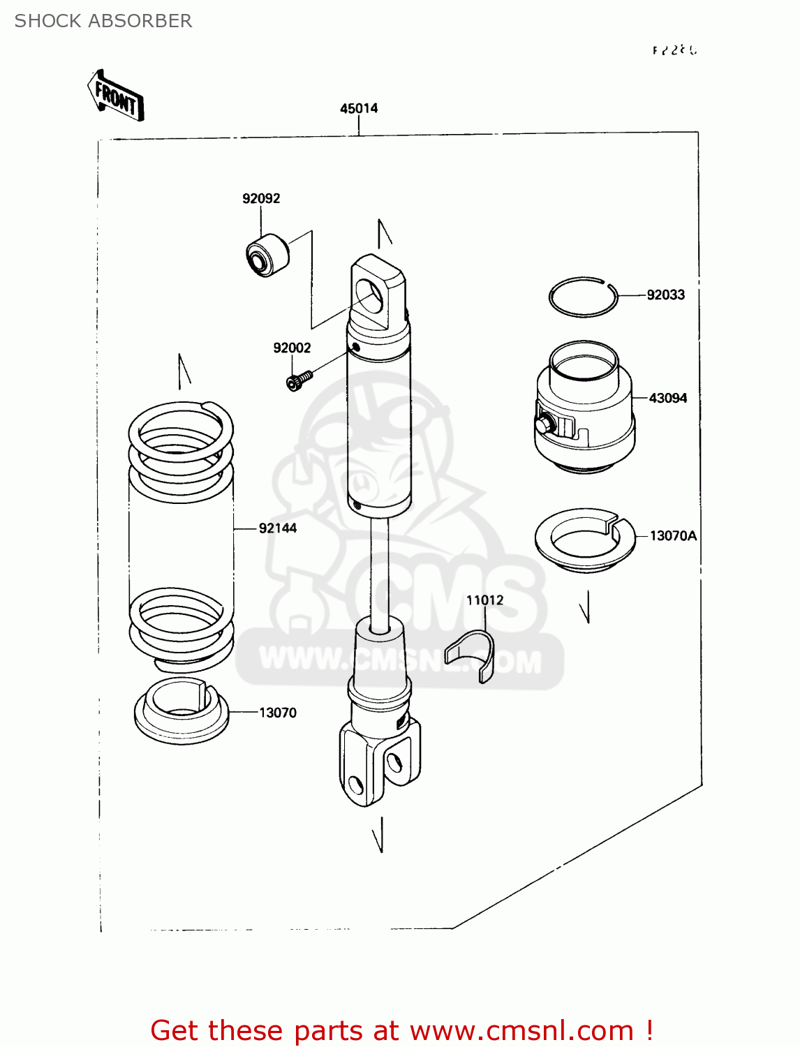 SHOCK ABSORBER KL650A2 KLR650 1988 USA CALIFORNIA CANADA