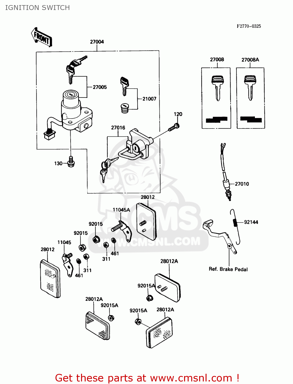 IGNITION SWITCH KL650A2 KLR650 1988 USA CALIFORNIA CANADA