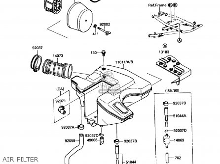 AIR FILTER - KL650A2 KLR650 1988 USA CALIFORNIA CANADA