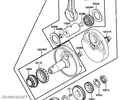 CRANKSHAFT - KL650A2 KLR650 1988 USA CALIFORNIA CANADA