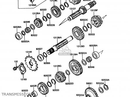 TRANSMISSION - KL650A2 KLR650 1988 USA CALIFORNIA CANADA