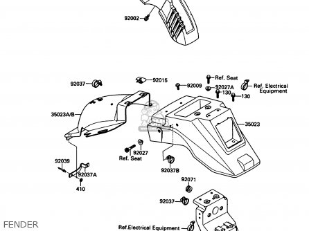 FENDER - KL650A2 KLR650 1988 USA CALIFORNIA CANADA