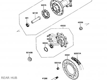REAR HUB - KL650A2 KLR650 1988 USA CALIFORNIA CANADA