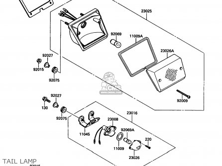 TAIL LAMP - KL650A2 KLR650 1988 USA CALIFORNIA CANADA