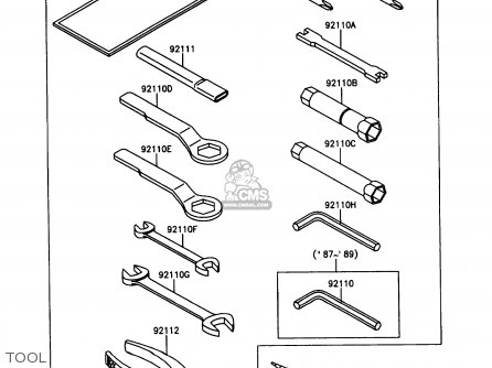 TOOL - KL650A2 KLR650 1988 USA CALIFORNIA CANADA